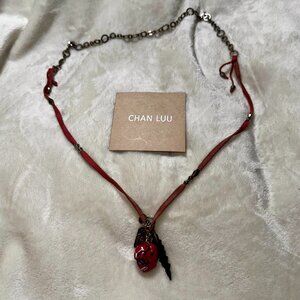 💀 Chan Luu Skull Series Necklace • Pink Leather • 34” Festival Vibes